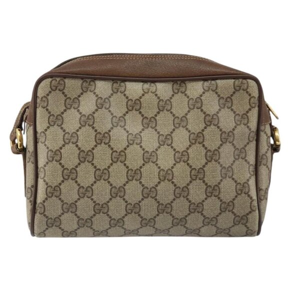 GUCCI GG Supreme Web Sherry Line Bag PVC Beige Red 56 02 087 Auth 151921 - Picture 3 of 16